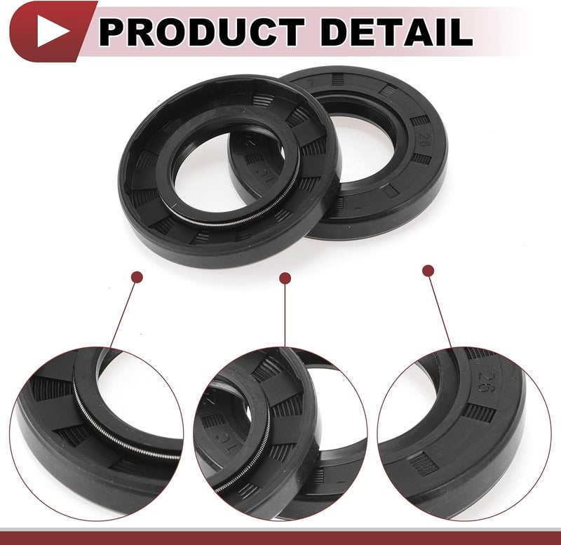 HEROFFIX 5 Pcs Rotary Shaft Seal High Pressure Oil Seal 25x47x7mm Black Nitrile 70 Durometer Rubber - Image 5